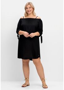 Große Größen Longtunika mit 3/4-Ärmeln, im Carmen-Look Gr. 56 schwarz von sheego für Damen