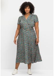 sheego by Joe Browns Große Größen Blusenkleid in Maxilänge, mit floralem Druck Gr. 40 blau geblümt von sheego für Damen