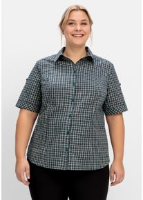 Große Größen Wanderbluse mit Reißverschluss-Taschen Gr. 54 grün von sheego für Damen