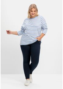 Große Größen Extraschmale Twillhose in Curvy-Schnitt SUSANNE Gr. 48 blau von sheego für Damen