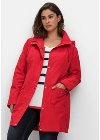 Große Größen Outdoor-Parka mit abnehmbarer Kapuze Gr. 54 rot von sheego für Damen