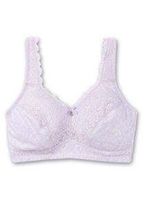 Große Größen Komfort-BH ohne Bügel, mit Spitze und Microfaser Gr. 100B lila von sheego für Damen