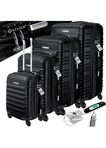 Kesser® 4tlg. Hartschalenkofferset Hartschalenkoffer Reisekoffer Set Reisekofferset Trolley Koffer Inkl. Kofferwaage + Gepäckanhänger Rollkoffer Schloss 4 Rollen ABS-Hartschale Teleskopgriff S-M-L-XL