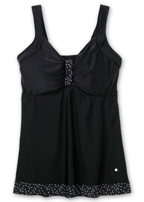 Große Größen Tankini-Oberteil in leicht ausgestellter Longform Gr. 48E schwarz von sheego für Damen