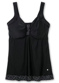 Große Größen Tankini-Oberteil in leicht ausgestellter Longform Gr. 58F schwarz von sheego für Damen