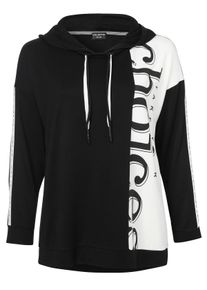 Via Appia Due Große Größen Kapuzensweatshirt im Colourblocking, mit Wordingprint Gr. 42 schwarz für Damen