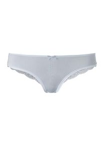 Lascana Brasilslip blau Gr. 32/34 für Damen. Mit Spitze, Schleife. Körpernah