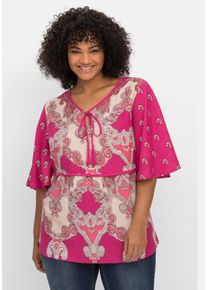 sheego by Joe Browns Große Größen Tunika mit Ornamentdruck und 3/4-Flügelärmeln Gr. 46 pink bedruckt von sheego für Damen