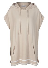 Poncho-Pullover Kapuze Peter Hahn beige