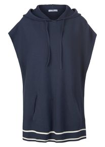 Poncho-Pullover Kapuze Peter Hahn blau