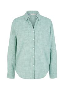 Tom Tailor Damen Bluse mit Brusttaschen, grün, Hahnentrittmuster, Gr. 46