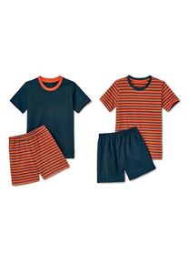 Tchibo 2 Kleinkinder-Pyjamas - Dunkelblau/Gestreift - Kinder - Gr.: 110/116
