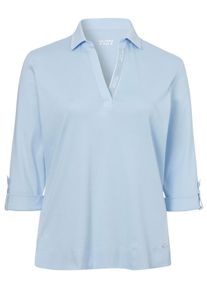Via Appia Due Große Größen Shirt mit Polokragen und 3/4-Ärmel Gr. 52 blau für Damen