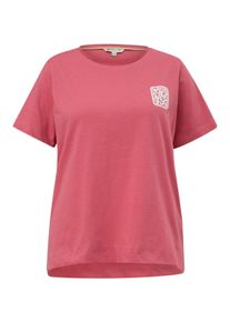 TRIANGLE Große Größen T-Shirt aus Jersey, mit grafischem Print auf der Brust Gr. 44 pink für Damen