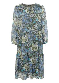 Via Appia Due Große Größen Gefüttertes Chiffonkleid mit Blumendruck Gr. 42 grün geblümt für Damen