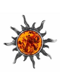 Brosche - Sonne 28 mm - Silber 925/000 - Bernstein OSTSEE-SCHMUCK Silber 925