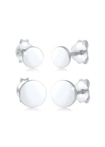 Ohrringe Disc Plättchen Kreis Basic 2Er Set 925 Silber Elli Silber