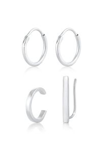 Ohrringe Basic Set Creolen Earclimber Earcuff 925 Silber Elli Silber