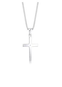 Halskette Basic Kreuz Glaube Diamant (0.005 Ct) 925 Silber Elli DIAMONDS Silber
