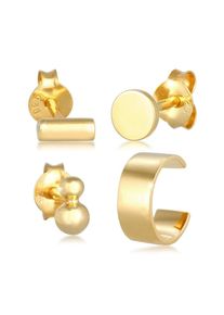 Ohrringe Ohrstecker Earcuff Basic Set 925 Silber Elli Gold