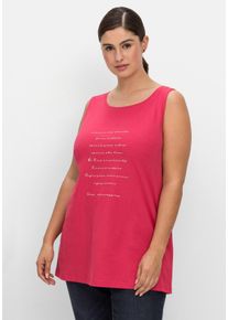 Große Größen Top mit Wordingprint, in leichter A-Linie Gr. 42 rosa von sheego für Damen