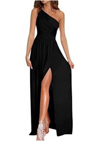 Yeehliny Kleider Damen Abschlusskleid Off Shoulder Ärmellos Partykleid Lang Abendkleider Schlitz Cocktailkleid Festkleider Formal Hochzeit Festlich Abendkleid Abschlussball Ballkleid