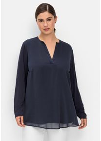 Große Größen Tunika im Lagenlook aus Chiffon und Jersey Gr. 44 blau von sheego für Damen