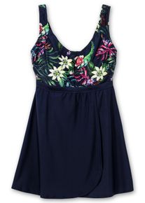sheego by Joe Browns Große Größen Tankini-Oberteil in ausgestellter Longform Gr. 44B blau geblümt von sheego für Damen