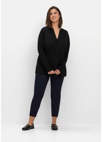 Große Größen Schmale 7/8-Stretchhose mit elastischem Bund Gr. 48 blau von sheego für Damen