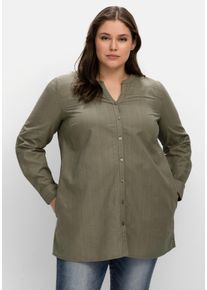 Große Größen Blusenshirt in Streifenstruktur Gr. 44 grün von sheego für Damen