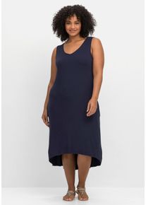 Große Größen Kleid mit Spitzeneinsatz im Nacken Gr. 58 blau von sheego für Damen