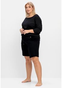 Große Größen Relax-Bermudas mit elastischem Bund und Taschen Gr. 40 schwarz von sheego für Damen