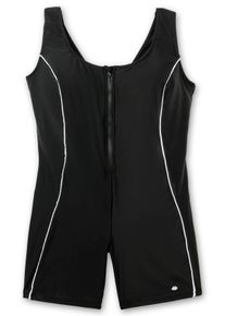 Große Größen Schwimmanzug mit Reißverschluss und kurzem Bein Gr. 56B schwarz von sheego für Damen