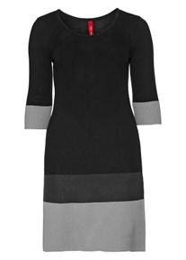 Große Größen Strickkleid mit Blockstreifen Gr. 50 schwarz von sheego für Damen