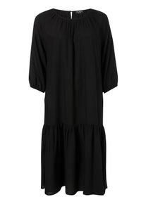 Via Appia Due Große Größen Maxikleid mit Volant am Saum, aus Viskose Gr. 54 schwarz für Damen