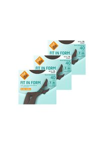 Nur Die Damen Feinstrumpfhose Fit in Form Große Größen 40 DEN 3er Pack