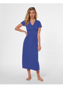 Madeleine Mode MADELEINE Langes Jerseykleid mit V-Ausschnitt und kurzen Ärmeln Damen tintenblau / blau