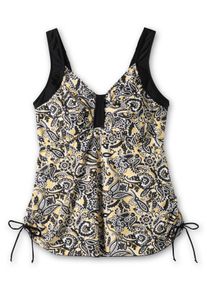 Große Größen Tankini-Oberteil im Paisleymuster, mit Raffung seitlich Gr. 40C schwarz von sheego für Damen