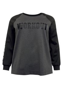 Große Größen Funktions-Sweatshirt mit Frontdruck Gr. 48/50 grau von sheego für Damen