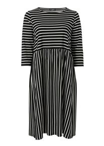 Via Appia Due Große Größen Kleid aus Interlock, mit Streifen-Allovermuster Gr. 54 schwarz gestreift für Damen