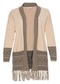 Große Größen Cardigan im Ethno-Look Gr. 44/46 beige von sheego für Damen