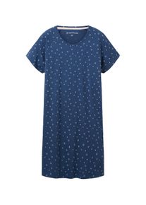 Tom Tailor Damen Nachthemd mit Allover-Print, blau, Print, Gr. M/38