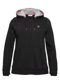Große Größen Kapuzensweatjacke Gr. 44/46 schwarz von sheego für Damen