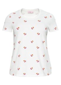 Große Größen T-Shirt mit floralem Alloverdruck Gr. 52/54 weiß geblümt von sheego für Damen