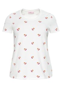 Große Größen T-Shirt mit floralem Alloverdruck Gr. 44/46 weiß geblümt von sheego für Damen