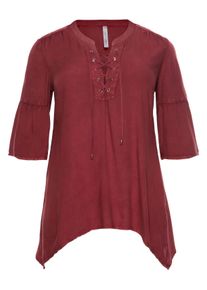 Große Größen Tunika mit individueller Waschung Gr. 54 rot von sheego für Damen
