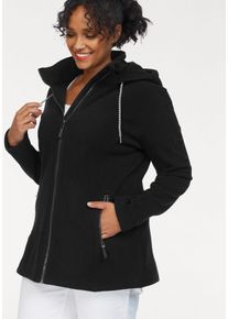 Große Größen Fleecejacke Gr. 48/50 schwarz von sheego für Damen