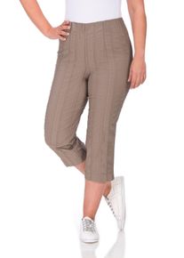 KjBRAND Große Größen Caprihose mit Schlupfbund, in Wash & Go-Qualität Gr. 42 braun für Damen