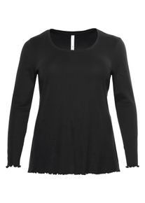 Große Größen BASIC Shirt mit Babylock-Nähten Gr. 48/50 schwarz von sheego für Damen