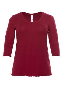 Große Größen BASIC Shirt mit Babylock-Nähten Gr. 56/58 rot von sheego für Damen